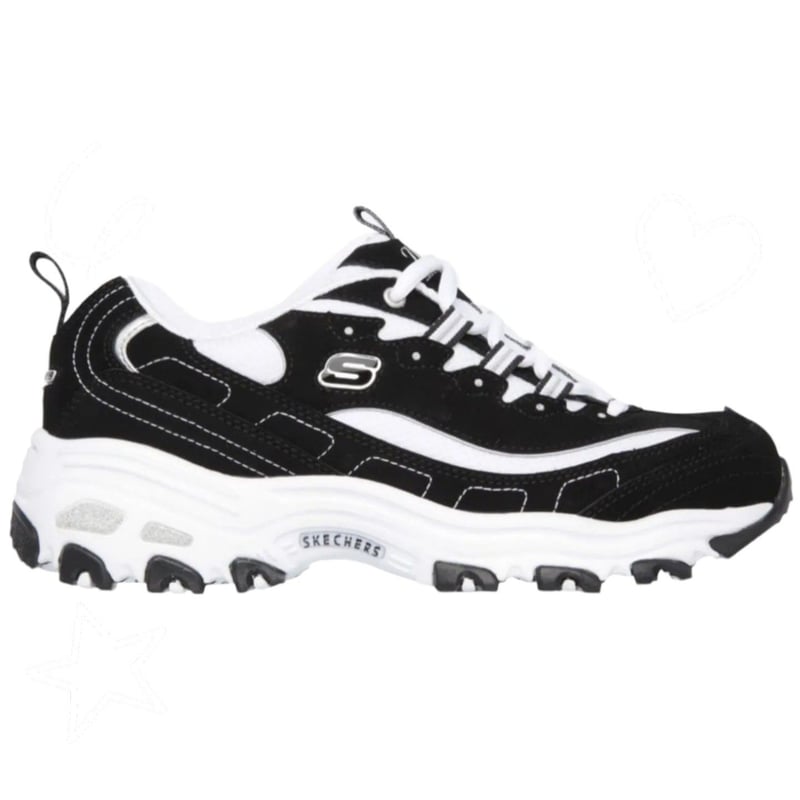 Zapatilla Skechers D Lites Biggest Fan Negro Blanco para Mujer