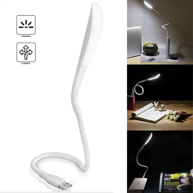 Lámpara de Lectura USB LED Flexible para Laptop Blanco DREIZT ...