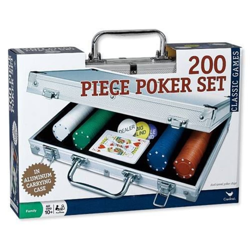 Set De Póker Completo Con 200 Fichas De 4 G – Incluye 2 Barajas, Botones Y Alfombrilla Antideslizante (Caja Metálica)
