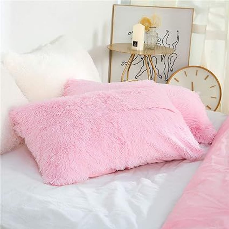 funda de almohada peluche corto 50cmx90cm ROSADO BEBE Sodimac Peru