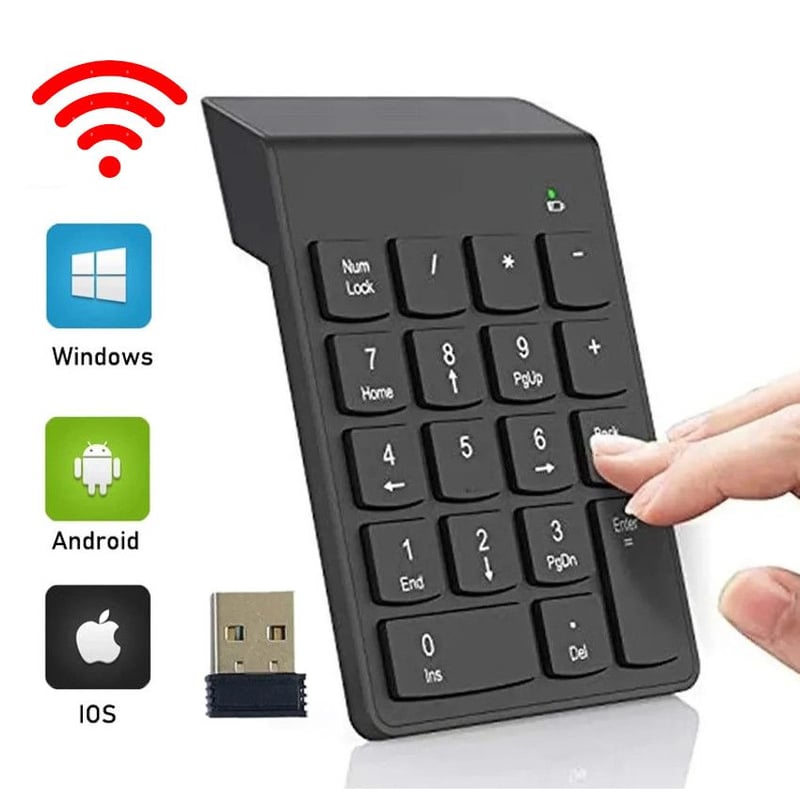 Mini Teclado Numerico INALAMBRICO BATERIAS Pc Laptop Mac CELL TABLETS GENERICO falabella