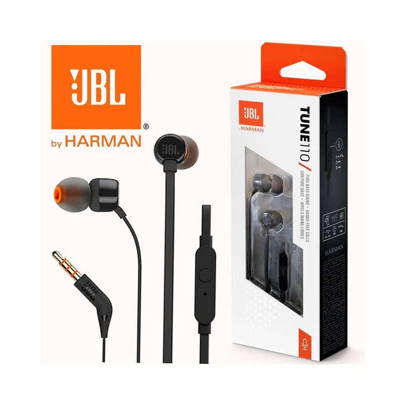 JBL - AUDIFONOS JBL TUNE 110 NEGRO - CONECTOR 3.5MM