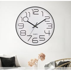 GENERICO - Reloj de pared para sala 3D Mute clásico 30 cm blanco