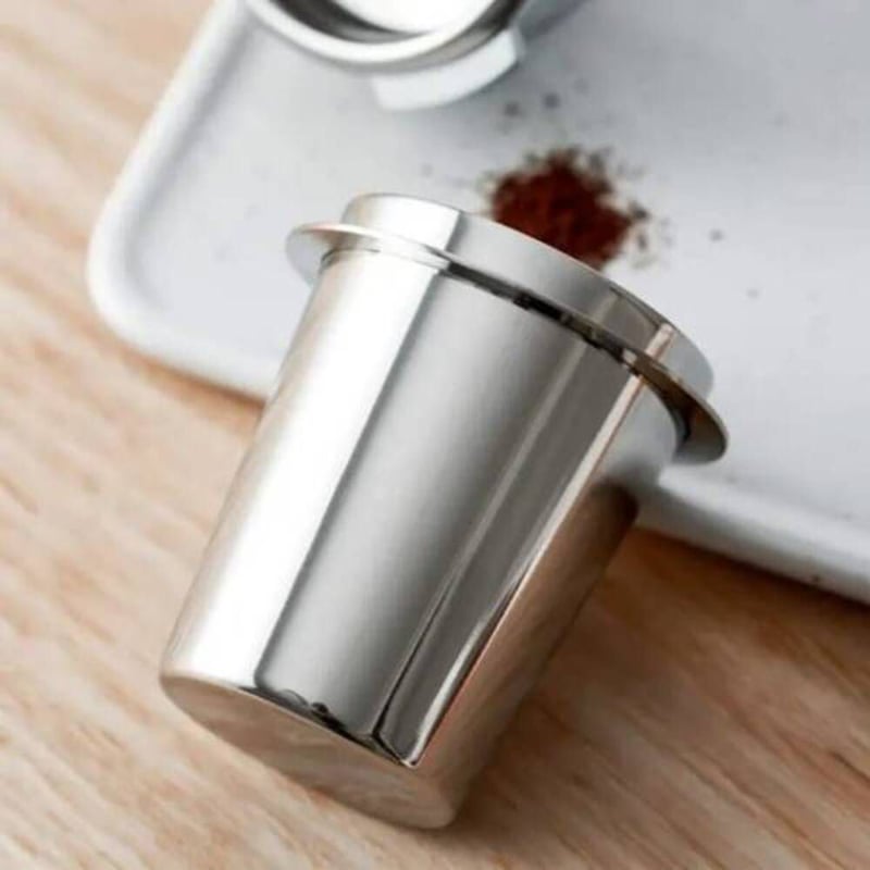 YUESIKJ Dosatore Per Caffè 58 Mm In Acciaio Inox - Manico Con Doppio Gancio Per Macinino E Portafiltro - 5