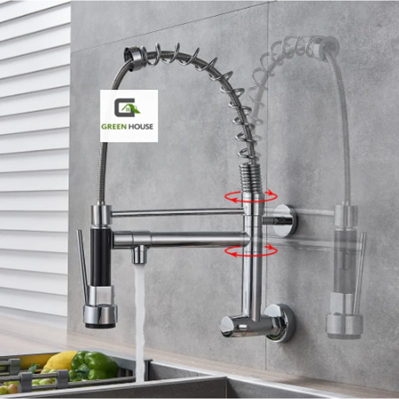 GRIFERIA DE COCINA DOBLE CANO AGUA FRIA CROMADO PARED Sodimac Peru