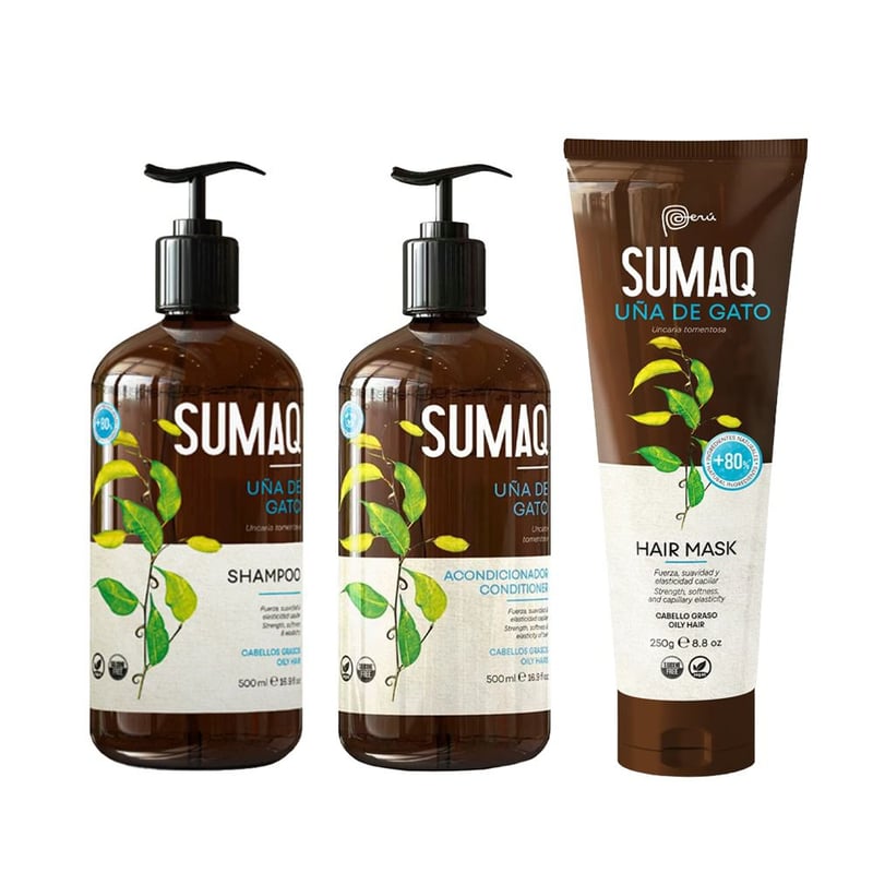 SUMAQ - Pack Shampoo Acondicionador y Máscara Extracto Uña De Gato