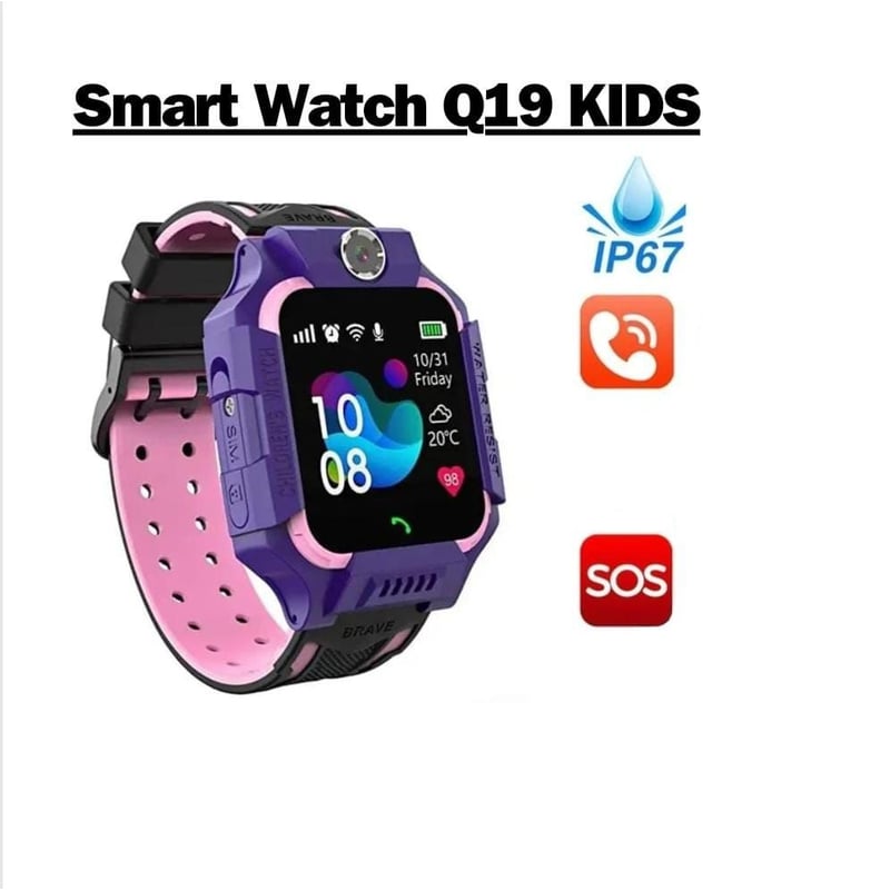 GENERICO - Smartwatch para niños Q19 Color Rosado Con Tarjeta SIM Chip