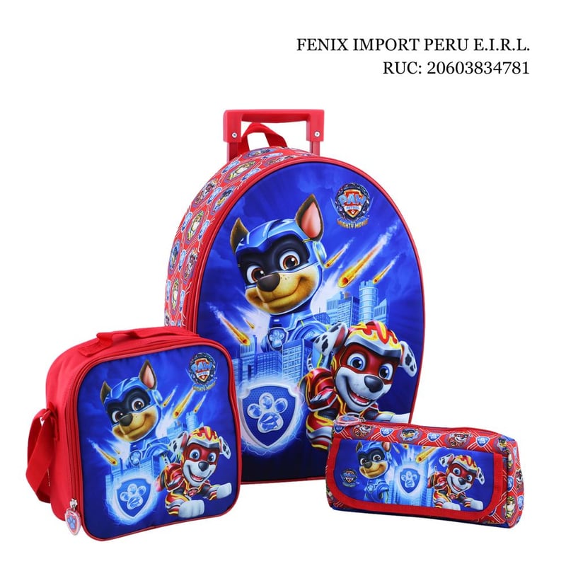 SCOOL - Set Maleta Ranger Grande Eva 3D Paw Patrol Niño Scool