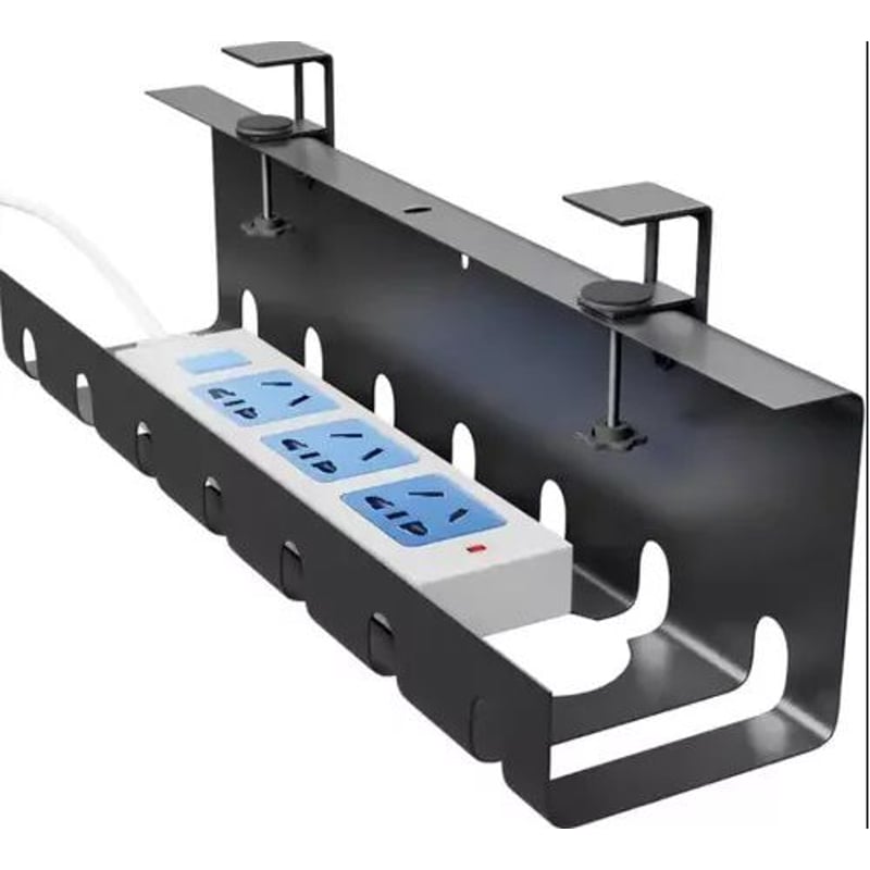 GENERICO - Rack bandeja organizador de cables para escritorio negro