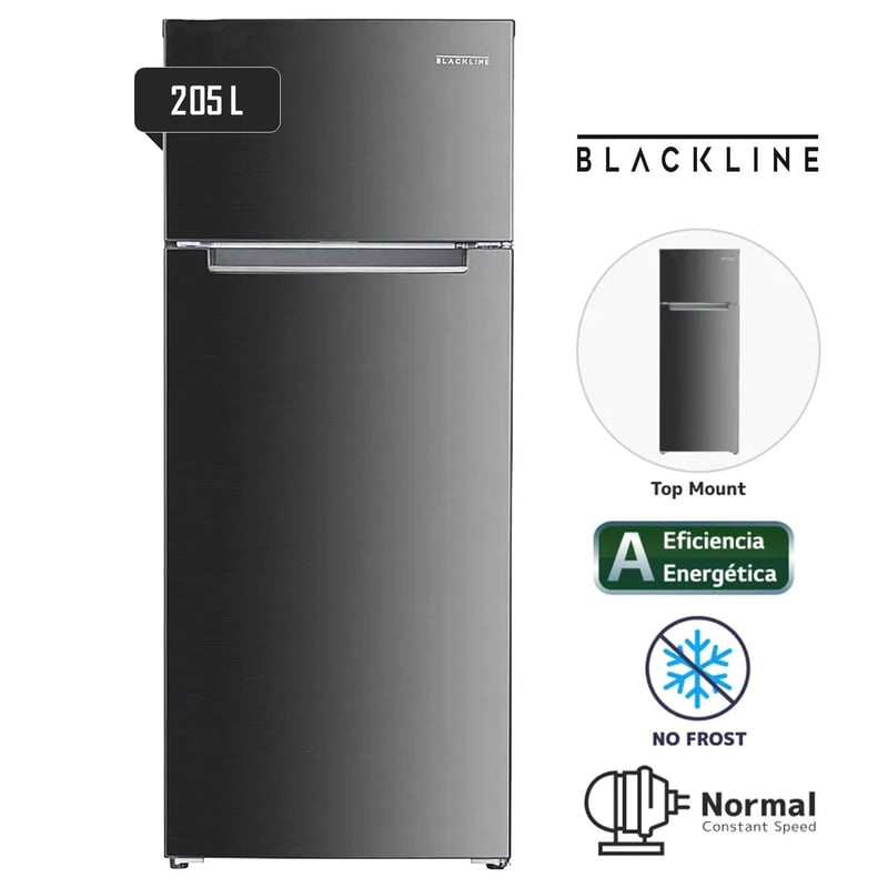 Refrigeradora BLACKLINE 205L Frost 205L-2PN Inox BLACKLINE | falabella.com