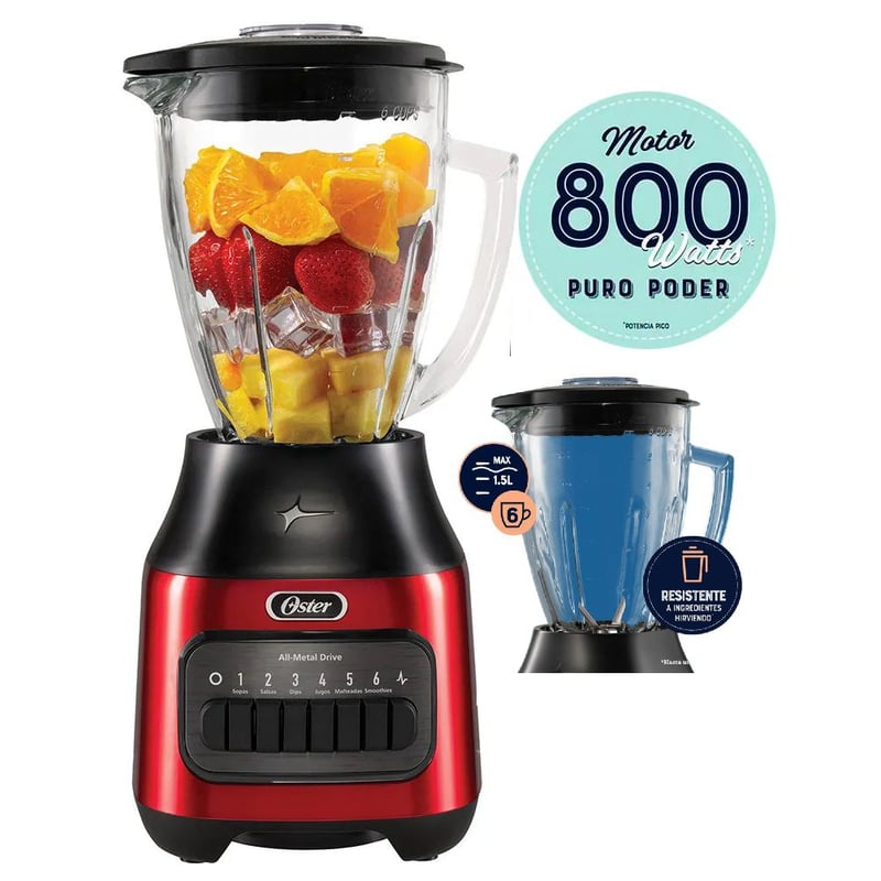 Licuadora con Vaso de Vidrio y 6 velocidades mas pulso BLSTPEG CPB OSTER falabella