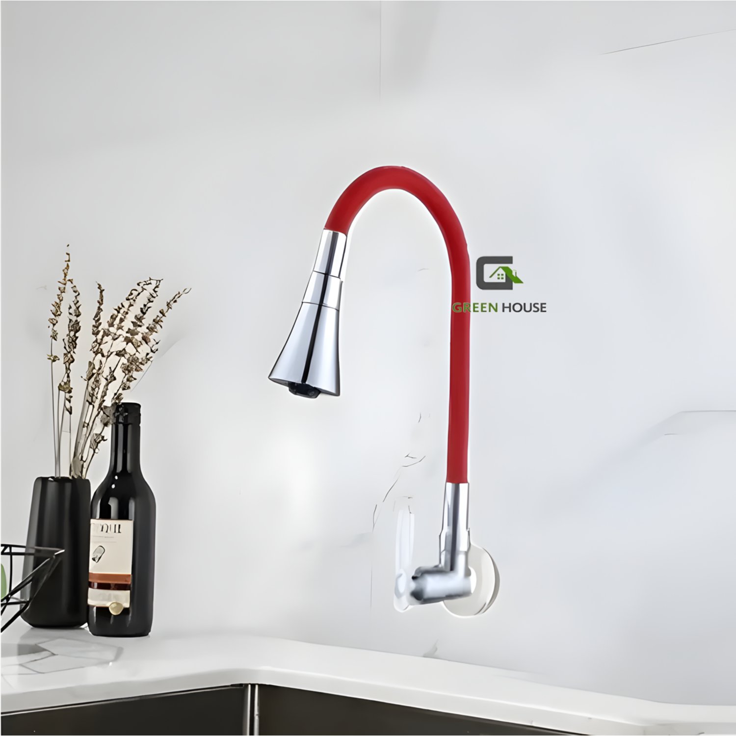 GRIFERIA DE COCINA PARED FLEXIBLE COLOR ROJO IMPORTADO MC falabella