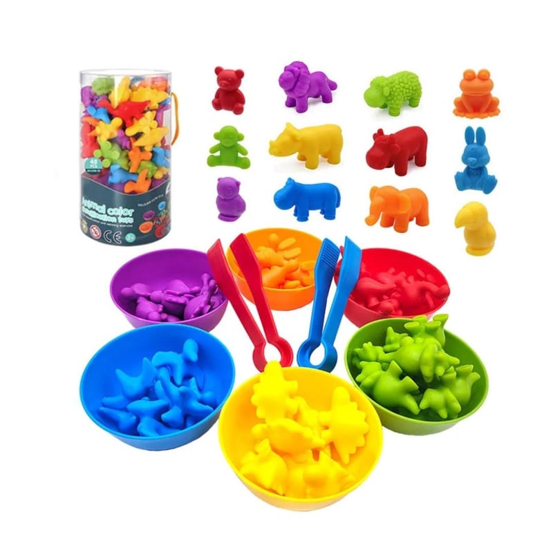 Juguete De Clasificación De Palitos De Colores – Juego De Madera Para Reconocimiento De Colores Y Motricidad Fina