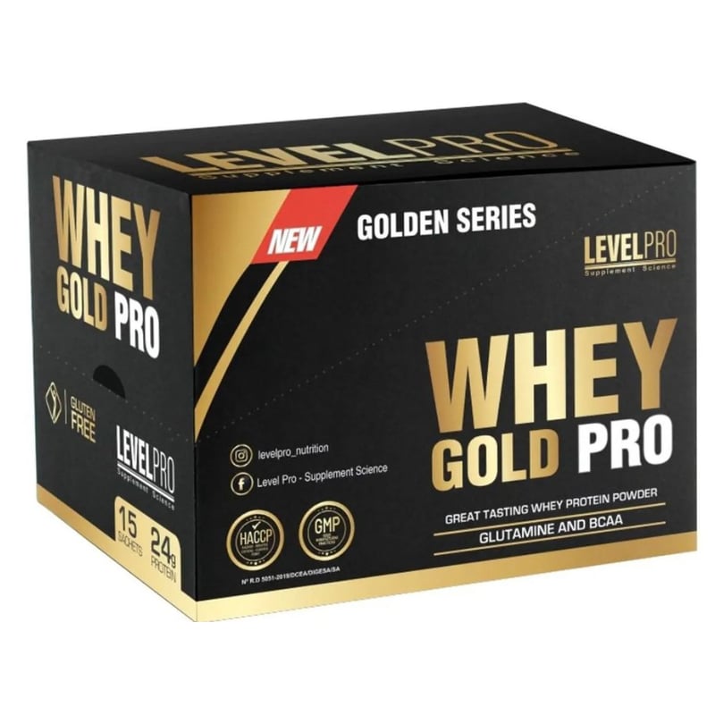 PROTEÍNA WHEY GOLD PRO CAJA 15 UNID VAINILLA LEVEL PRO | falabella.com