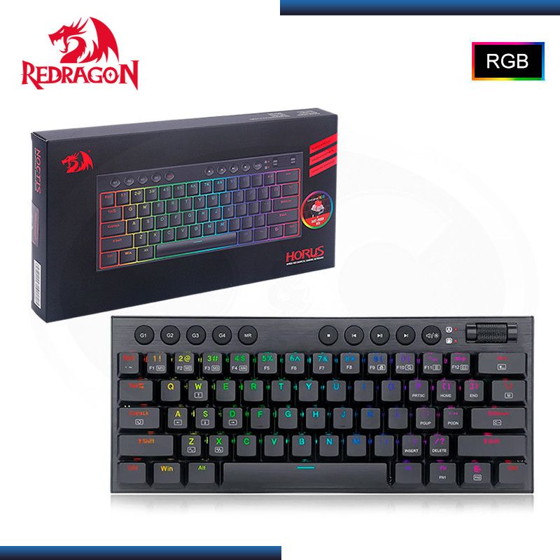 REDRAGON - Teclados Redragon HORUS 60 BLACK Wireless English K632-PRO-RGB RED