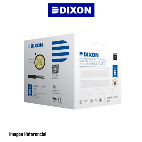 DIXON - CABLE DE RED DIXON 9041 CAT.6 4PX23AWG 305M P/EXTERIOR, NEGRO