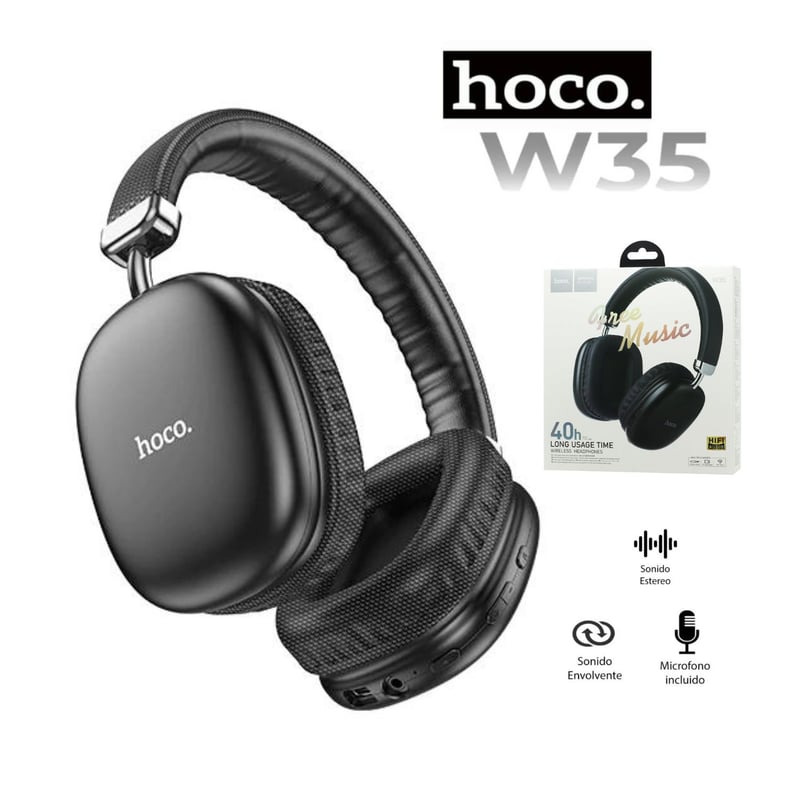 HOCO - Audífonos Bluetooth Inalámbricos Hoco W35 Black