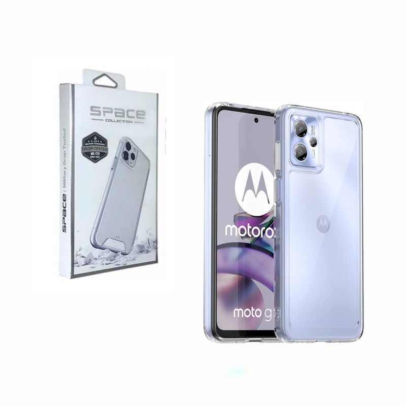 Pemuyak Custodia Antiurto Per Motorola Moto G14 Con Supporto Anello E Vetro Temperato - Cielo Blu