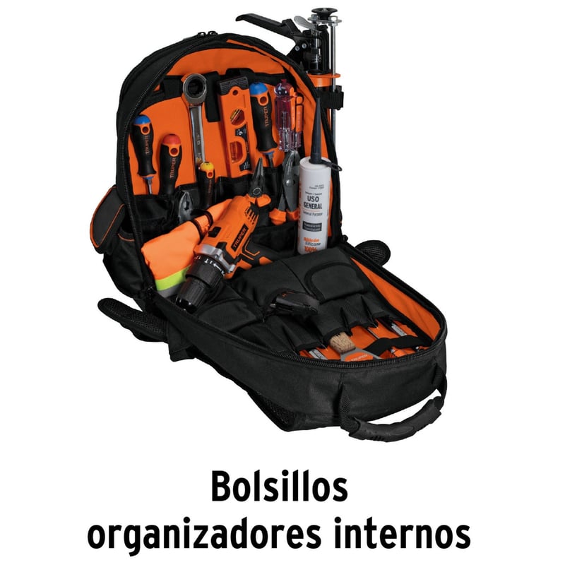 Mochila porta herramientas con 57 compartimientos Truper Sodimac Peru
