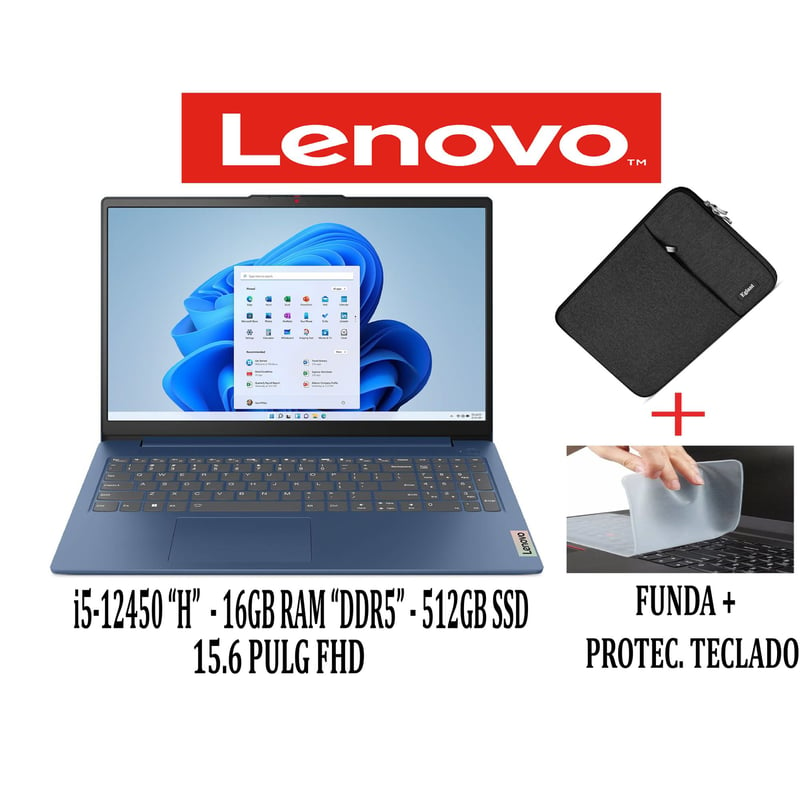 LENOVO - Laptop Lenovo i5-12450H 16Gb ram Ddr5 512Gb Ssd 15.6 Pulg Fhd