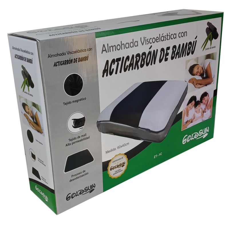 ALMOHADA VISCOELASTICA ACTI CARBON BAMBU memory foam GOLDSUN falabella