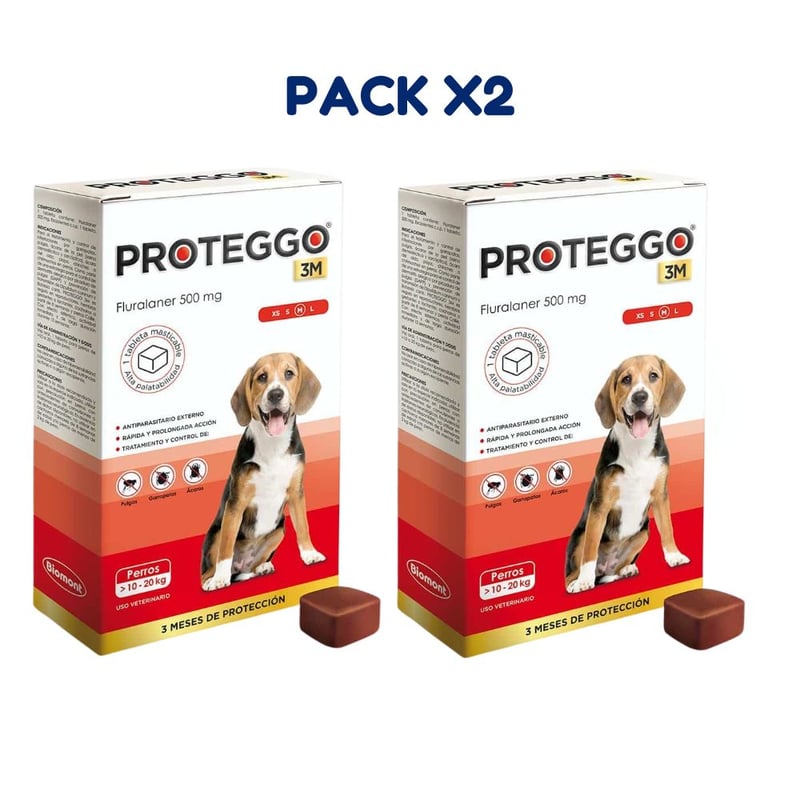 ANTIPULGAS PROTEGGO 10 A 20 KG PACK X2 PROTEGGO | falabella.com