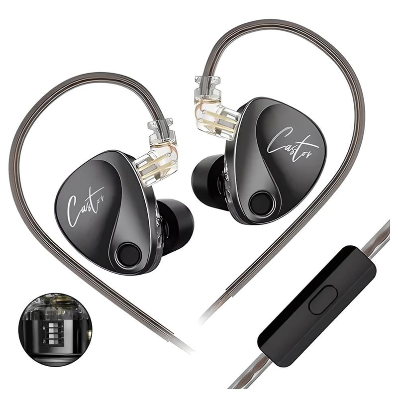 KZ - Audifonos KZ Castor Harman Bass Edition IEM con Micrófono