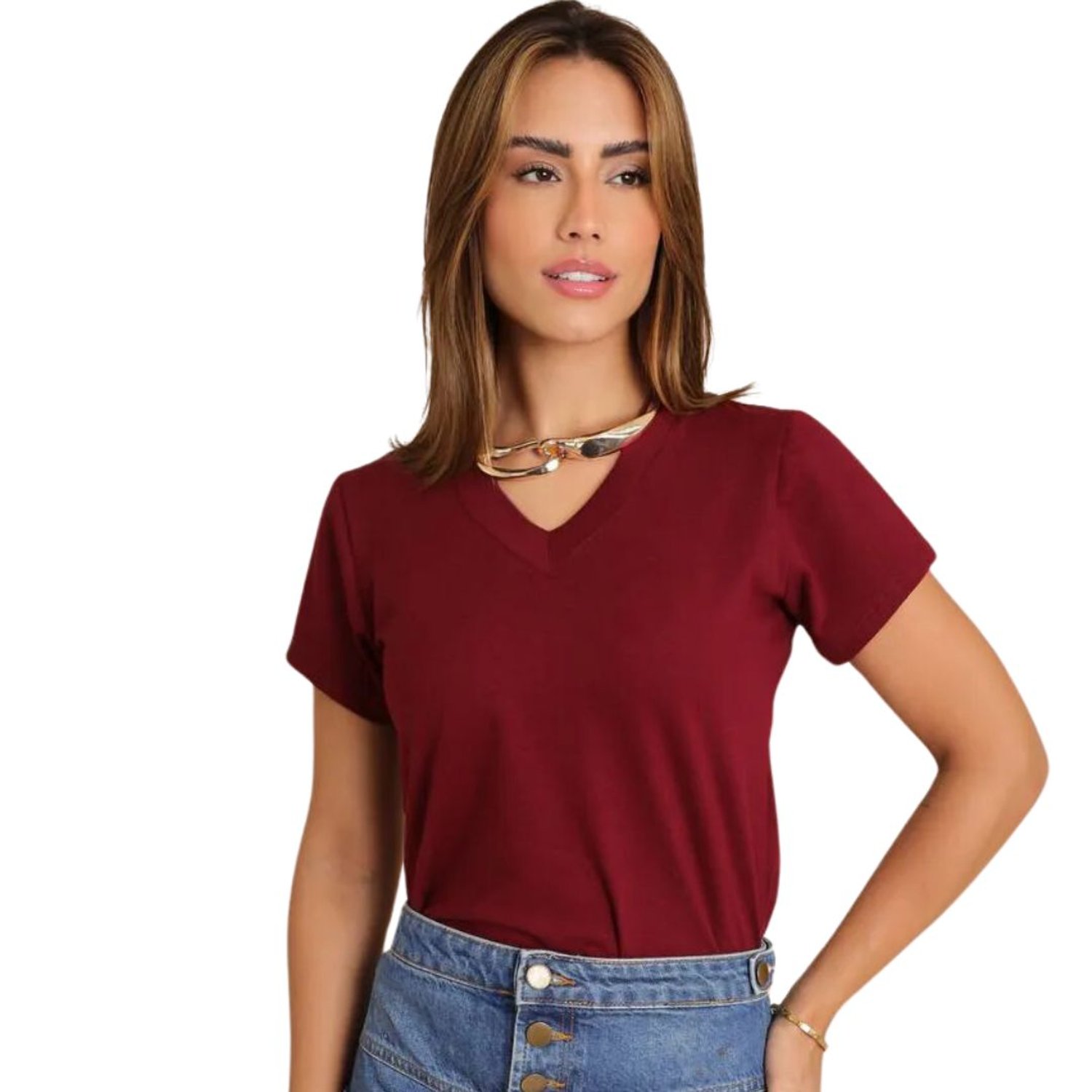 Polos de mujer cuello v hotsell