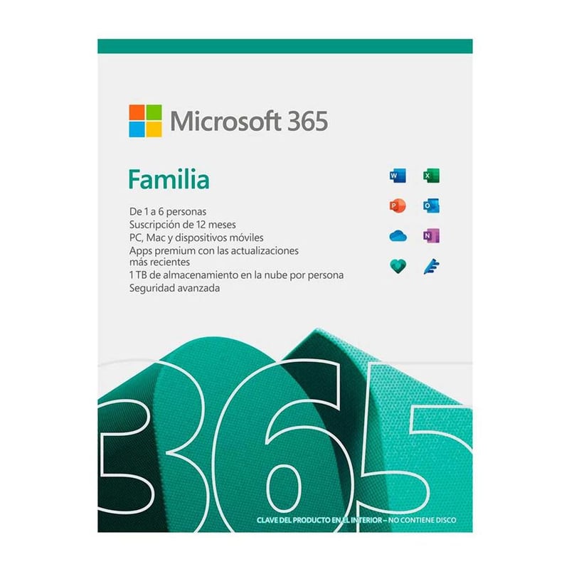 MICROSOFT 365 FAMILIA PARA 6 USUARIOS LICENCIA VIRTUAL MICROSOFT ...