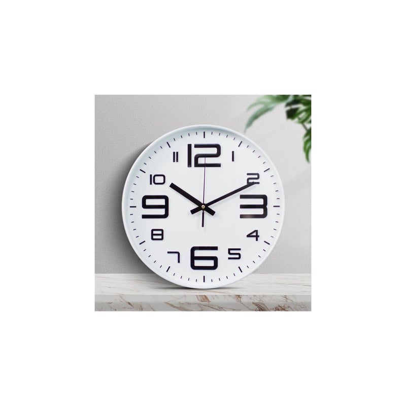 Reloj De Pared Moderno Decorativo Modelo Blanco Con Negros 30cm ...