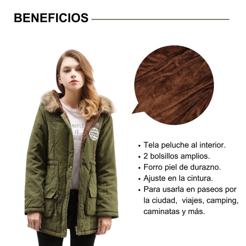 Parka verde militar mujer hotsell