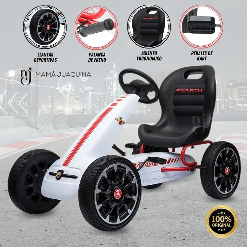 Carro a Pedal GO KART para Niños «RACER» White FERRARI | falabella.com