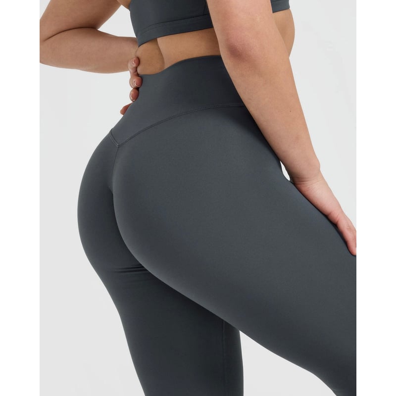 Leggin Deportivo Gris corte en V de Lycra Legging Push Up mujer