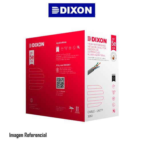 DIXON - CABLE DE RED DIXON 3050 CAT.5E 305M, 4PX24AWG, P/INTERIOR, GRIS