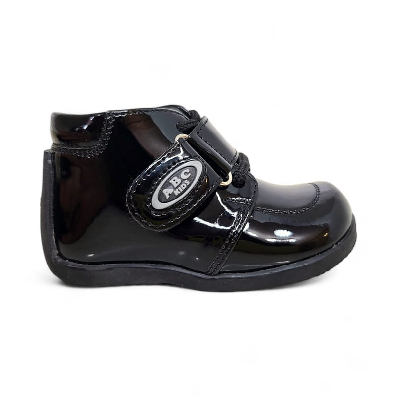 Zapato de Charol pegapasador semi ortopedico Negro para bebe nino