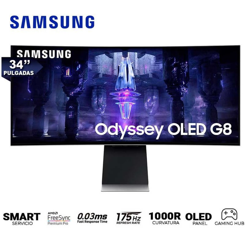 SAMSUNG - Monitor OLED Samsung LS34BG850SNXZA Gaming Odyssey G8 175Hz 0.1ms