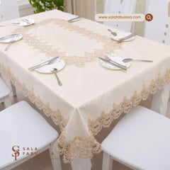 IMPORTADO MC - Mantel bordado con camino para comedor elegante sofisticado