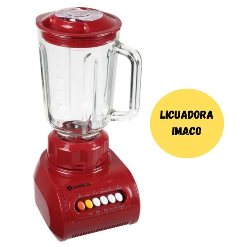 Licuadora Imaco Vaso de Vidrio 8 Velocidades Rojo