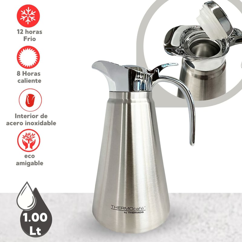 Caraffa Termica APOMOONS 1 Litro Con Colino Per Tè - Thermos In Acciaio Inox Doppio Strato, Sottovuoto Per Caffè E Latte, Nero, Filtro Rimovibile - 3