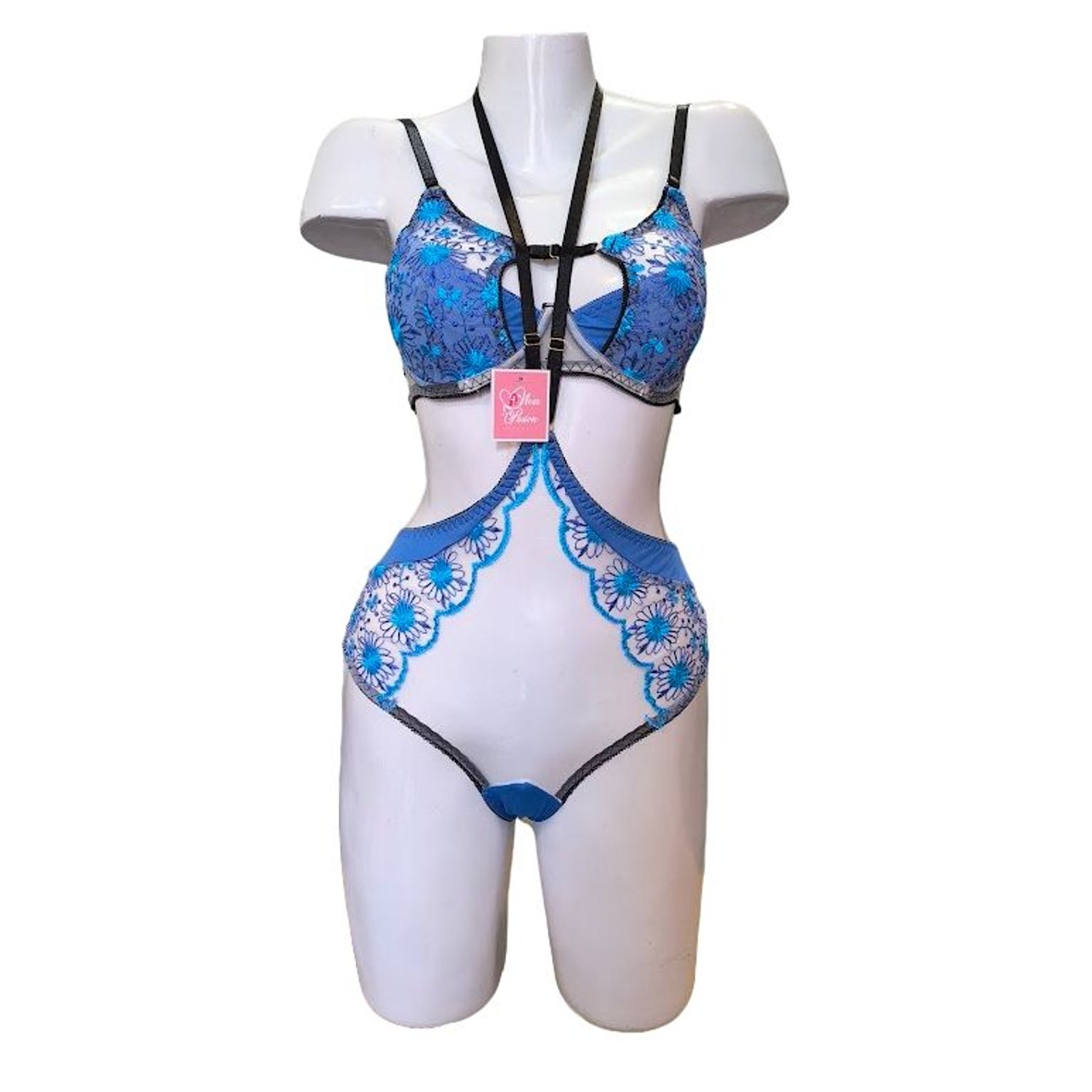 BODY LENCERIA FINA DE ENCAJE AZUL GENERICO falabella