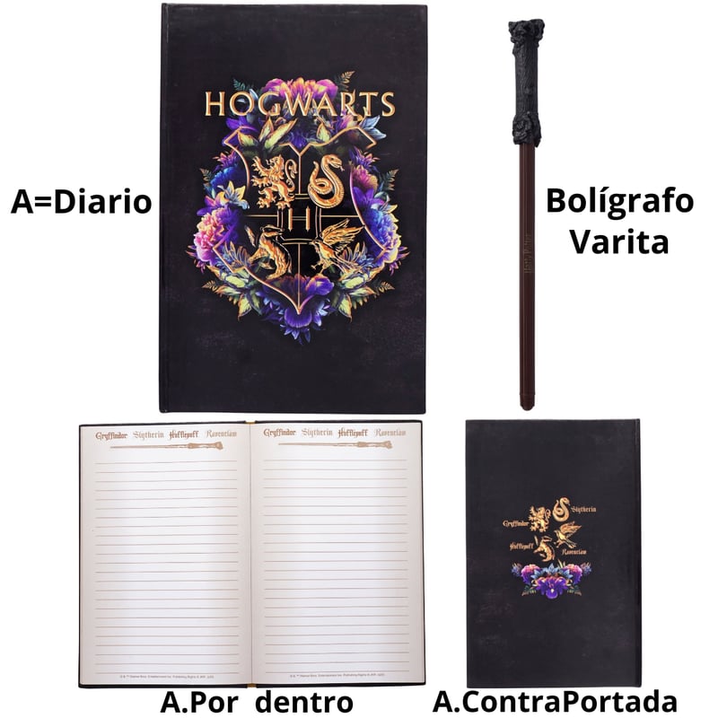 Harry Potter - Diario y bolígrafo varita Hogwarts Casa Real HARRY ...