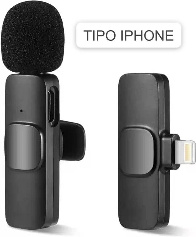 Solapero Micrófono Inalámbrico Compatible con iPHONE para Smartphone ...
