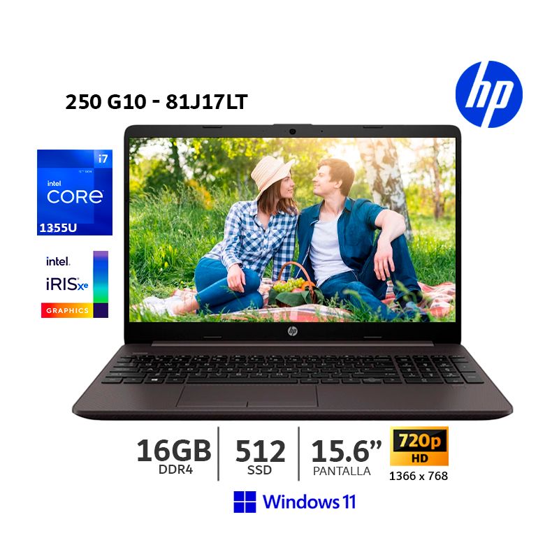 HP 250 G10 Notebook I7-1355U - 32GB RAM, 1TB SSD, 15.6" FHD, Windows 11 Pro - In Omaggio Custodia E Supporto Smartphone