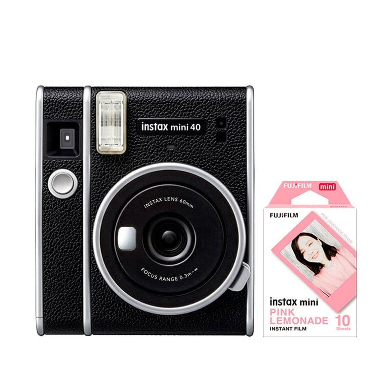 FUJIFILM - Camara Fujifilm Instax Mini 40 Black +Pelicula lemonade x10.