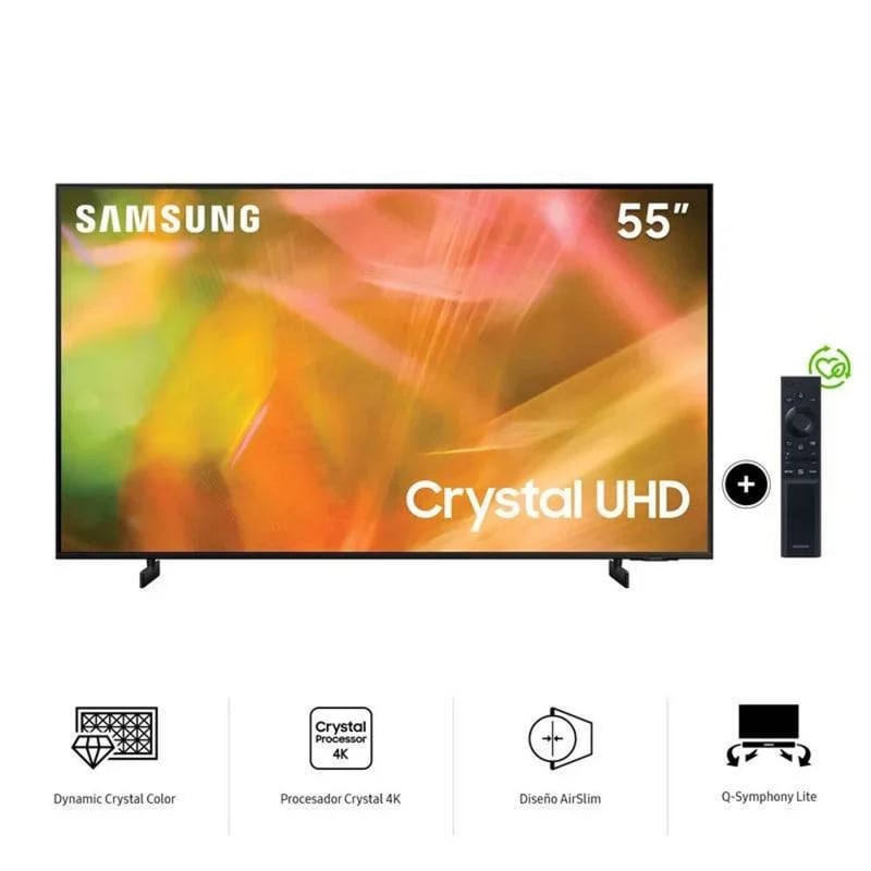 SAMSUNG - Televisor Samsung 55 Pulgadas Smart TV Crystal UHD 4K UN55AU8000GXPE