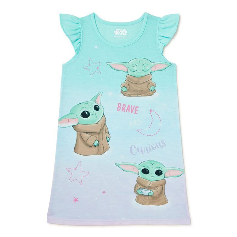 PIJAMA CAMISON STAR WARS BABY YODA PARA NINAS ORIGINAL 6 A 8 ANOS DISNEY BABY falabella