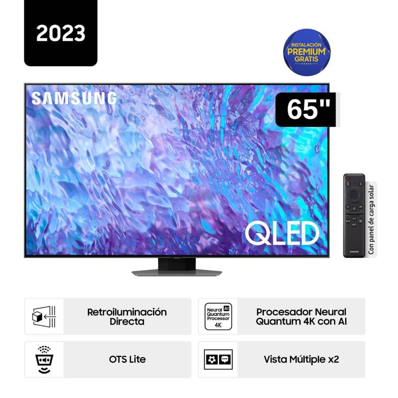 SAMSUNG - Televisor Samsung Smart TV 65 QLED 4K QN65Q80CAGXPE