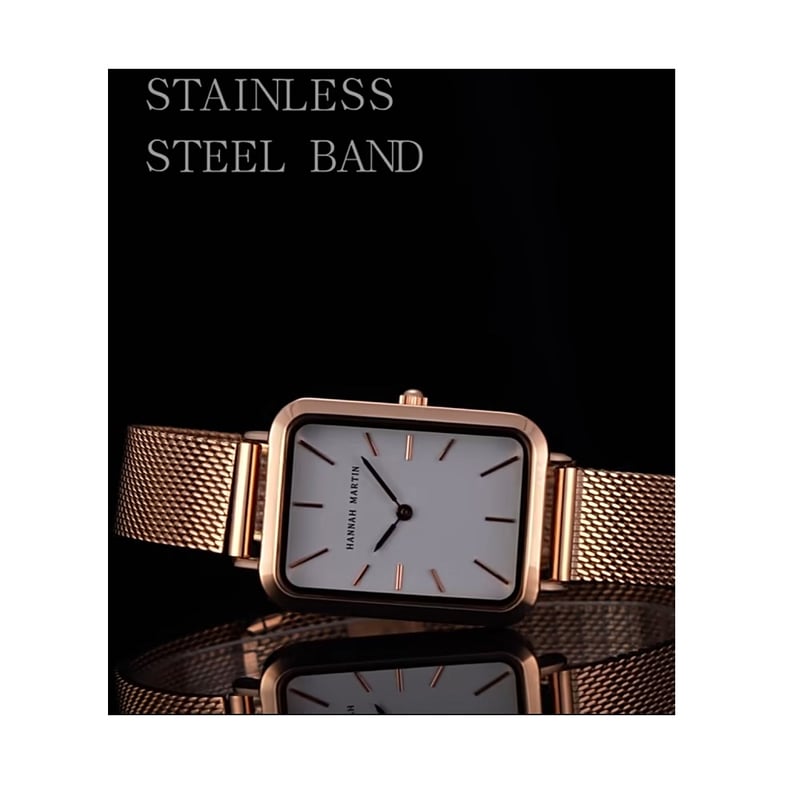 RELOJ HANNAH MARTIN ORO ROSA RELOJ RECTANGULAR MUJER HANNAH MARTIN falabella
