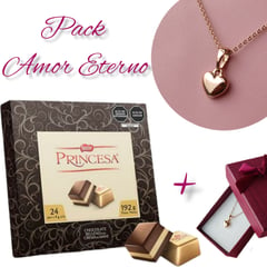 PRINCESA - Chocolates y Collar corazón chapado oro rose Original Xuping