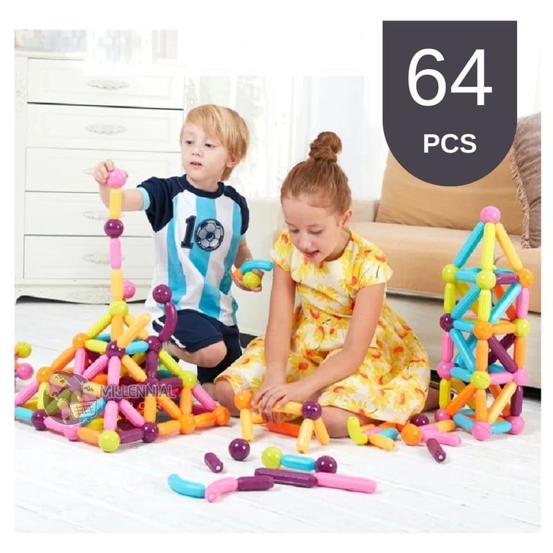 Juego De Construcción Magnético Para Niños - 74 Piezas Imanes, Bloques 2D/3D, Caja De Almacenaje (A Partir De 3 Años